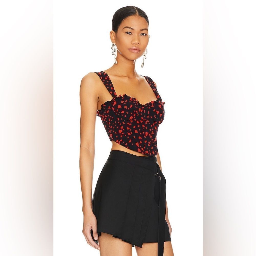 NWT Lovers and Friends Stacy Hearts Black Red Tank Top Size S - Picture 5 of 11